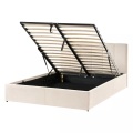 Beliani - Bett mit Stauraum aus Samtstoff Minimalistisch DREUX, 140x200 cm, Beige
