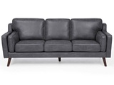 Beliani 3-Sitzer Sofa Lederoptik grau LOKKA