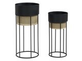 Übertopf 2er-set - Eisen - 30,5 X 66 Cm & 24,5 X 55 Cm - Schwarz & Goldfarben - Covel Unisex Schwarz ONE SIZE
