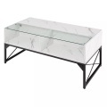 Northix - LED Couchtisch mit Marmor Optik & Einstellbaren Lichtfarben & Helligkeit Wohnzimmertisch, One Size, Weiss