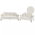 Beliani - Wohnzimmer Set aus Bouclé Minimalistisch SKIVE, One Size, Weiss Bunt