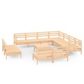 vidaXL 12-tlg. Garten-Lounge-Set Massivholz Kiefer