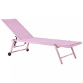 Beliani Gartenliege Aluminium Textilbespannung rosa Portofino