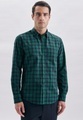 Oxfordhemd Regular Fit Langarm Karo Herren Grün M/L
