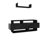 Vente-unique, TV-Möbel-Set mit Stauraum - Schwarz & e Marmor-Optik - IBARIA TV-Möbel-Set mit Stauraum - Schwarz & e Marmor-Optik - IBARIA