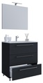 MID.YOU Waschtischkombi 80 cm , Schubo , Schwarz , Metall , 3 Schubladen , 80 cm , melaminharzbeschichtet,melaminharzbeschichtet,Nachbildung,Nachbildung , stehend , 000657025708
