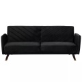 Beliani 3-Sitzer Sofa Samtstoff schwarz SENJA