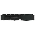 vidaXL 9-tlg. Garten-Lounge-Set mit Kissen Poly Rattan Schwarz