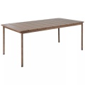 Beliani - Gartentisch aus Aluminium Modern FLAVIA, One Size, Braun Leder
