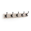 Wandgarderobe Logas Mit 5 Doppelhaken Unisex Schwarz ONE SIZE