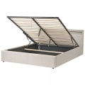Beliani - Bett mit Stauraum und LED-Beleuchtung aus Stoff ARMELLE, 160X200CM, Perle
