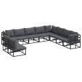 VidaXL - Garten-sofa aluminium, One Size, Schwarz