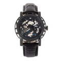 undefined, Reign - Automatik-Lederarmbanduhr Stavros - Schwarz