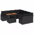 VidaXL - Garten-sofa-set poly-rattan, One Size, Schwarz