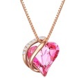 Kette Mit Anhänger Sterling Silber Roségold Verziert Mit Kristallen Von Swarovski® Rosa Weiß Damen Goldrosa 45cm