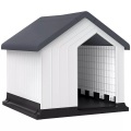 PawHut, PawHut - Hundehaus, One Size, Weiss / Anthrazit