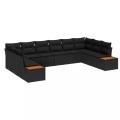 VidaXL - Garten-sofa poly-rattan, One Size, Schwarz
