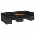VidaXL - Garten-sofa-set poly-rattan, One Size, Schwarz
