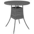 vidaXL Gartentisch Grau 70x70x73 cm Poly Rattan