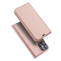 Dux Ducis - iPhone 12 Pro Max Flip Wallet Cover Leder Tasche - Roségold