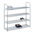 B2X - Schuhregal aus Metall silber, 92cm