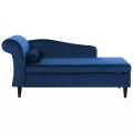 Beliani, Beliani Chaiselongue Samtstoff marineblau LUIRO