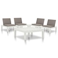 vidaXL, vidaXL 5-tlg. Garten-Lounge-Set Kunststoff Weiß