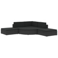 vidaXL 6-tlg. Garten-Lounge-Set mit Kissen Poly Rattan Schwarz