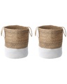 Beliani, Beliani 2er Set Jute Körbe weiss/beige GAJAR Korb