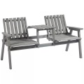 Outsunny - Gartenbank mit Tisch, One Size