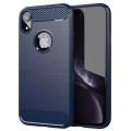 Hülle für Apple iPhone XR TPU Silikon Edelstahl-Karbonfaser Optik