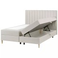 Beliani, Beliani - Boxspringbett mit Stauraum aus Stoff OFFICER, 160X200CM, Mediumgrau