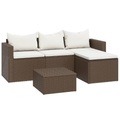 vidaXL, vidaXL Garten-Lounge-Set Braun Poly Rattan