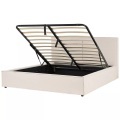 Beliani - Bett mit Stauraum aus Polyester Modern MOISSAC, 180x200 cm, Perle