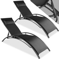 2 Gartenliegen aus Aluminium, 5-stufig 2 Gartenliegen aus Aluminium, 5-stufig