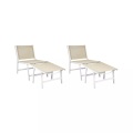 Beliani, Beliani - Gartenstuhl 2er Set aus Textil Modern MARCEDDI, One Size, Perle