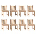 vidaXL Gartenstühle 8 Stk. mit Kissen Massivholz Teak