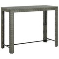 vidaXL, vidaXL Garten-Bartisch Grau 140,5x60,5x110,5 cm Poly Rattan