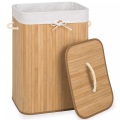 Tectake - Wäschekorb  aus Bambus mit Deckel, 60 cm, Beige