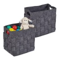 B2X, B2X - Grauer Aufbewahrungskorb aus Filz, 2er-Set, 32cm
