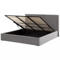 Beliani - Bett mit Stauraum aus Samtstoff Modern VION, 180x200 cm, Taubengrau