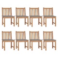 vidaXL Gartenstühle 8 Stk. mit Kissen Massivholz Teak