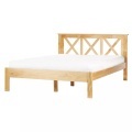 Beliani - Bett mit Lattenrost aus Kiefernholz Klassisch TANNAY, 140x200 cm, Light Beige