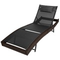 TecTake, Polyrattan Sonnenliege Delphine Polyrattan Sonnenliege Delphine