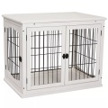 Northio - Hundehütte Hundehaus Transportbox Kleintierkäfig für Innen Hundebox Tierkäfig Haustier MDF Metall Weiß 81 x 58,5 66 cm, One Size