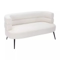 Vente-unique - Sofa 2-Sitzer - Bouclé-Stoff - Weiß - CAMEDO, One Size, Weiss