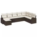 VidaXL - Sofa set poly-rattan, One Size, Braun