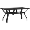 vidaXL, vidaXL Gartentisch Schwarz 140x70x70 cm Stahl und Glas