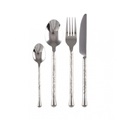 Besteckset 24-teilig gehämmertes Silber, Service für 6 Besteckset 24-teilig gehämmertes Silber, Service für 6