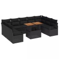 VidaXL - Garten-sofa-set poly-rattan, One Size, Schwarz